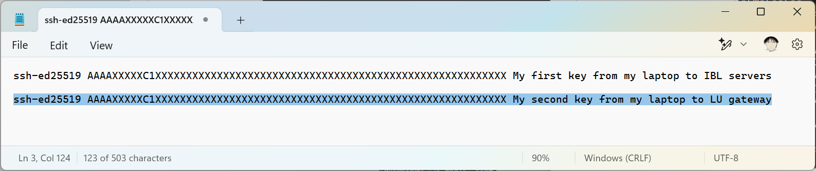 mobaxterm public key copy the gateway