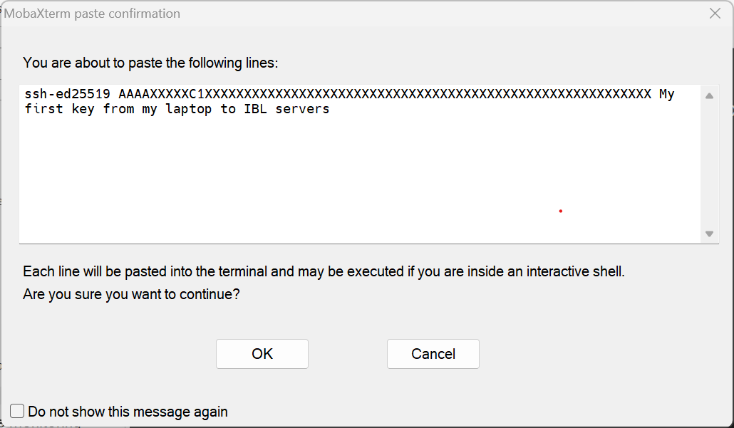 mobaxterm paste multiline
