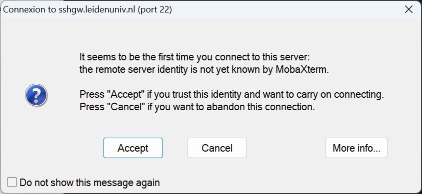 unknown server warning