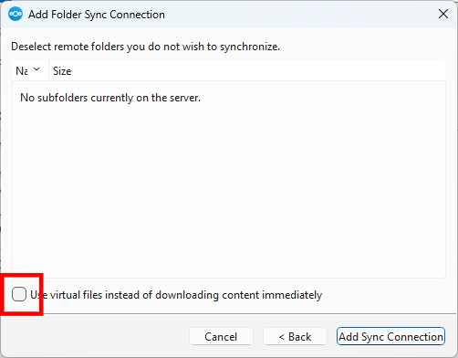 Add sync connection