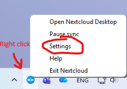 NextCloud Settings